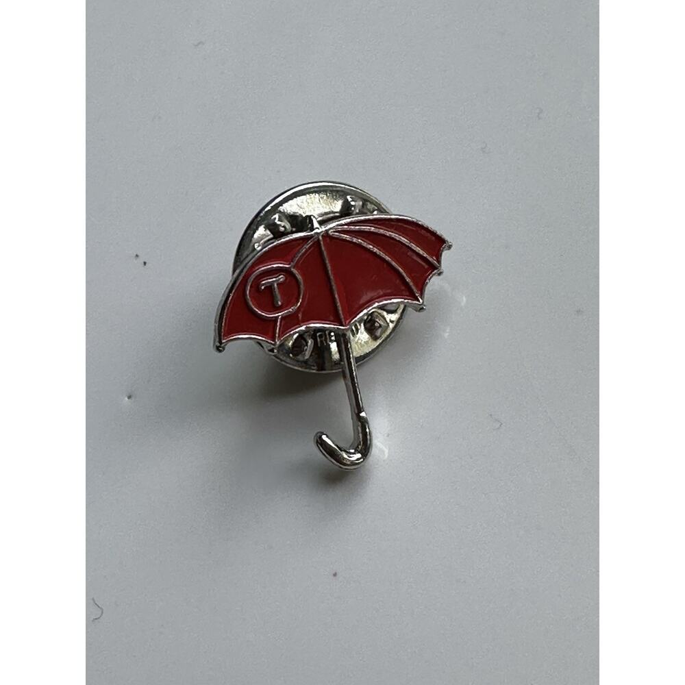 Vintage Travelers Insurance Company Lapel Pin Red Umbrella T Logo Collectible